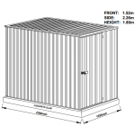 Absco Colorbond Skillion Garden Shed Small Garden Shed  1.52m x 2.26m x 1.80m 15231FK